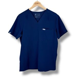 FIGS Chisec Three-Pocket Scrub Top, Navy Blue, Men's S - Scrubs, Medical, Nurse